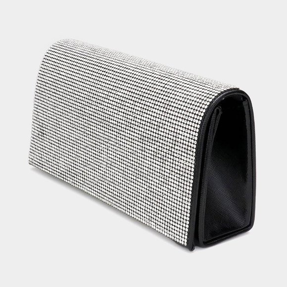 Bling Solid Evening Clutch Crossbody Bag - Picture 2 of 3